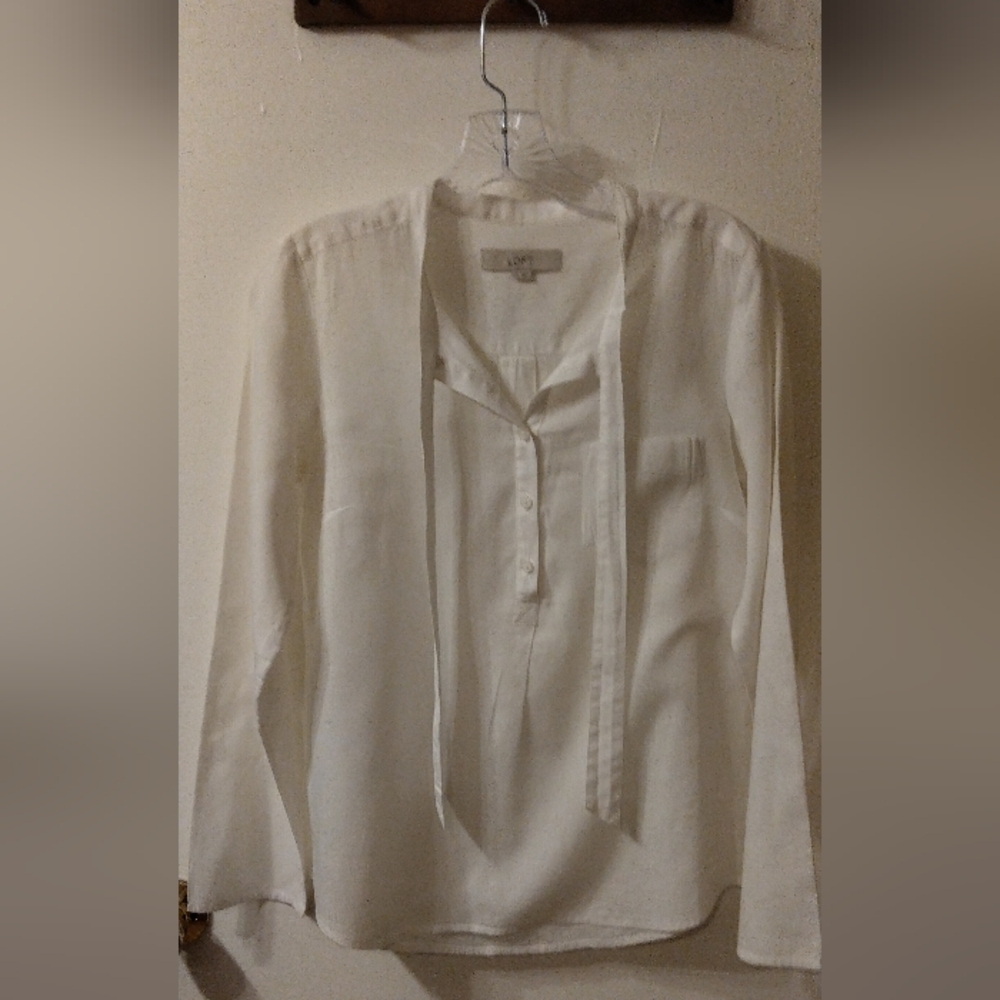 Loft tie neck blouse